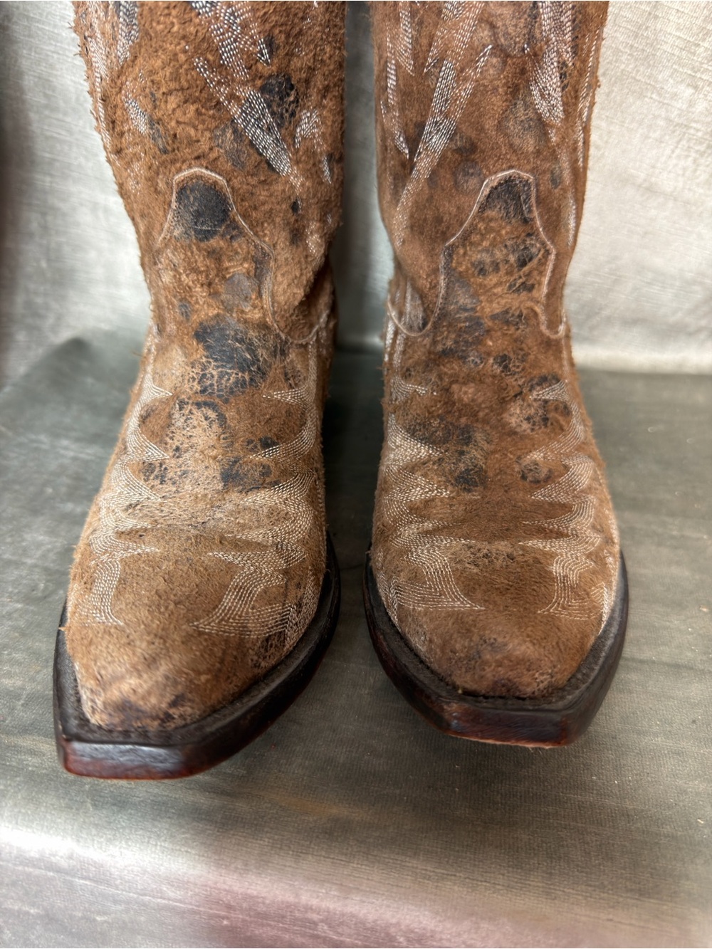 Johnny Ringo Outlaw Distressed Mid-Calf Leather/Snakeskin Women's Boots. Size 8C - Picture 3 of 12